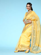Saree Mall Solid Saree with Woven Design Border | Grab2Buy