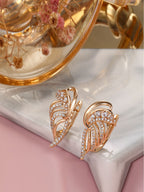 Shining Diva Gold-Polished Rose Zircon Earrings | Grab2Buy