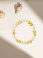 Clear Quartz & Citrine Yellow and White Beads Bracelet - Ruby Raang | Grab2Buy