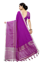 Vamika Purple Cotton Silk Weaving Saree (Twitter Purple) | Grab2Buy