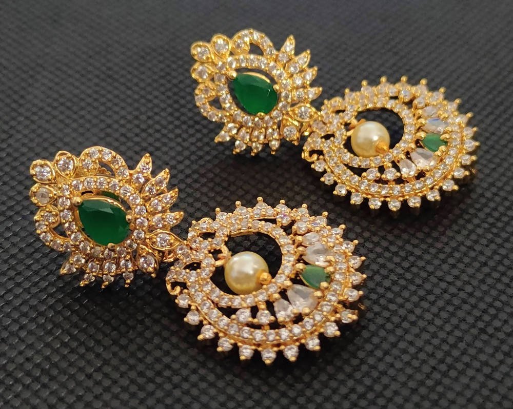 AD Emeralds 4 in 1 Earrings | Grab2Buy