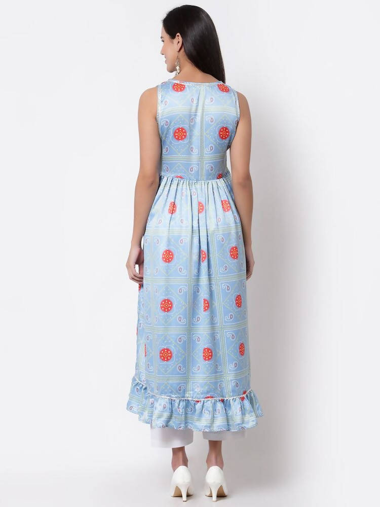 Myshka Cotton Printed Sleeveless Round Neck Multicolor Casual Women's Dress | Grab2Buy