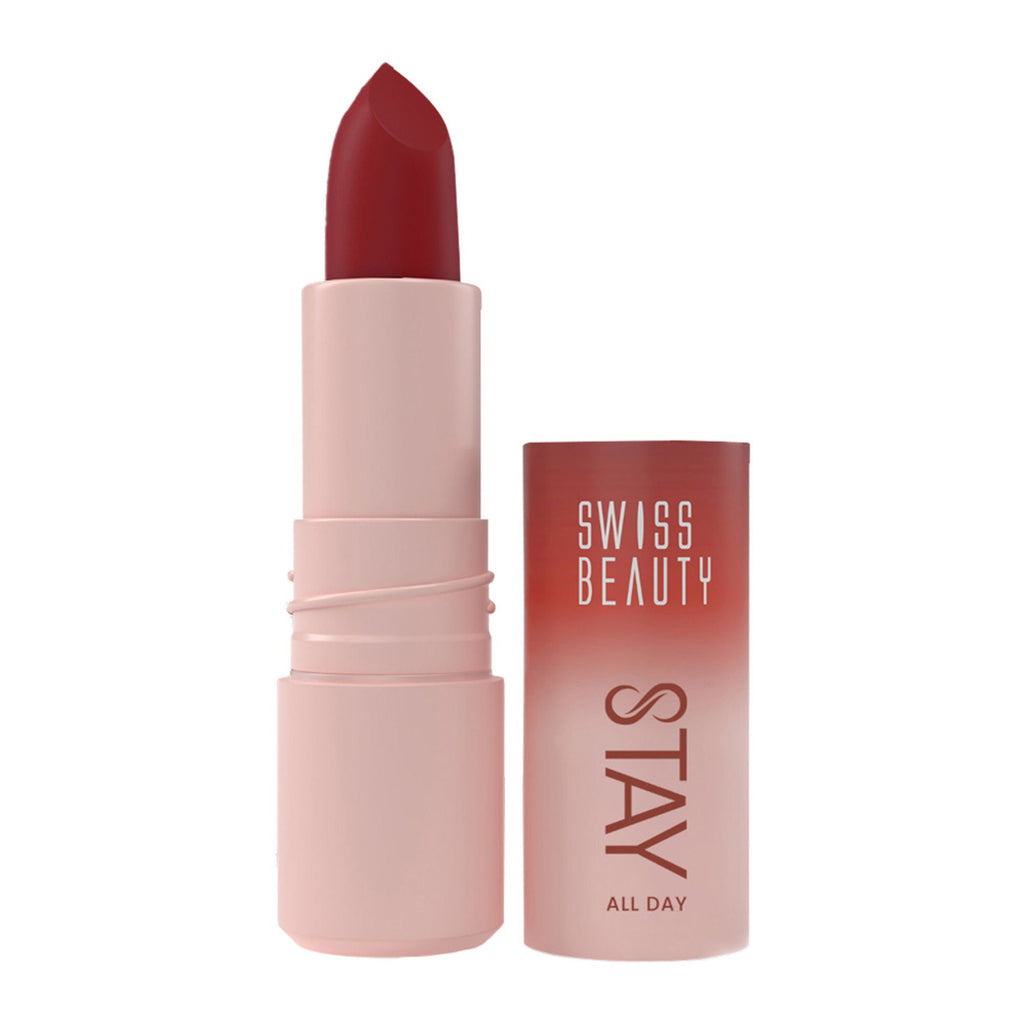 Swiss Beauty Stay All Day Lipstick - 05 Bossy | Grab2Buy