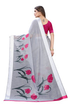 Vamika Grey Linen Satin Patta Saree (VANI GREY) | Grab2Buy