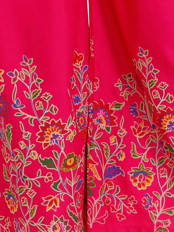 Mominos Fashion Magenta Floral Design Palazzo | Grab2Buy