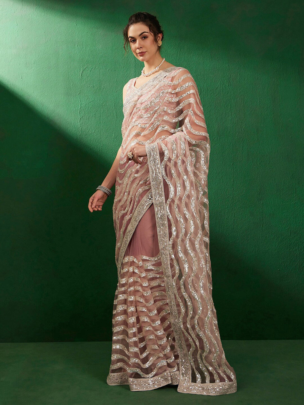 Sangria Embellished Party Wear Saree | Grab2Buy
