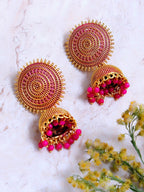 Gold-Polished Alloy Designer Brass Jhumki Earrings - The Pari | Grab2Buy
