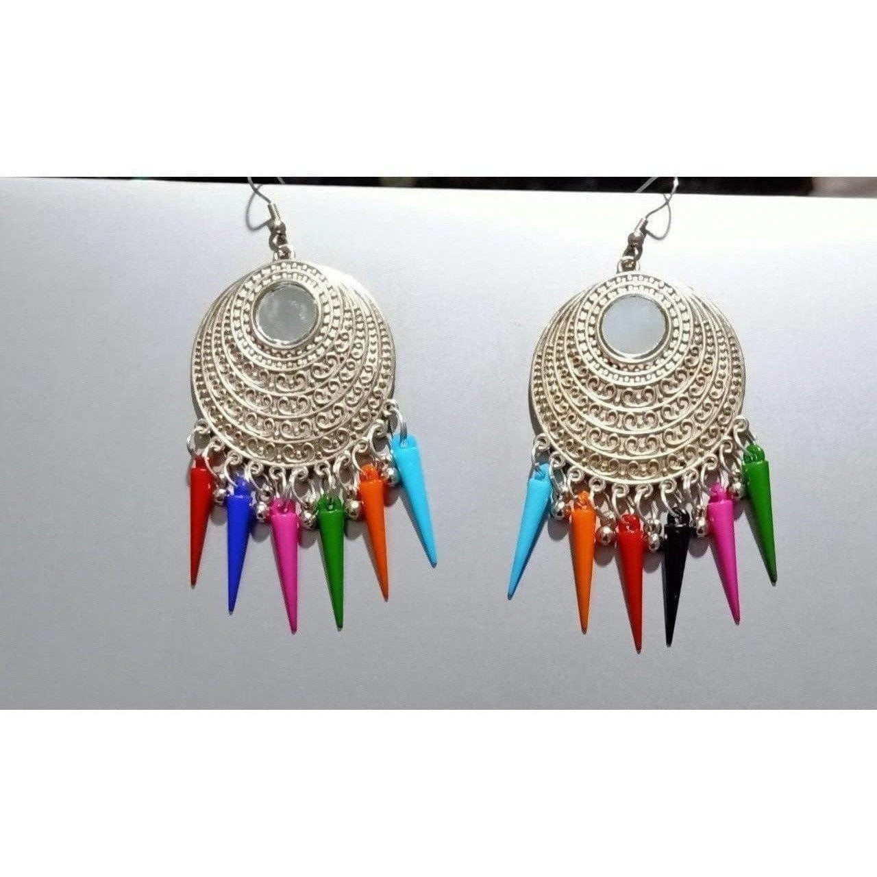 MS Fashion India Silver Color Earrings With Long Beads | Grab2Buy