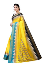 Vamika Yellow & Black Linen Jari Border Saree (GUNJAN YELLOW) | Grab2Buy