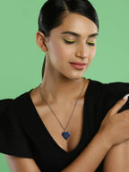 Women's Silver-Toned Blue Silver-Plated Handcrafted Chain - Ruby Raang | Grab2Buy