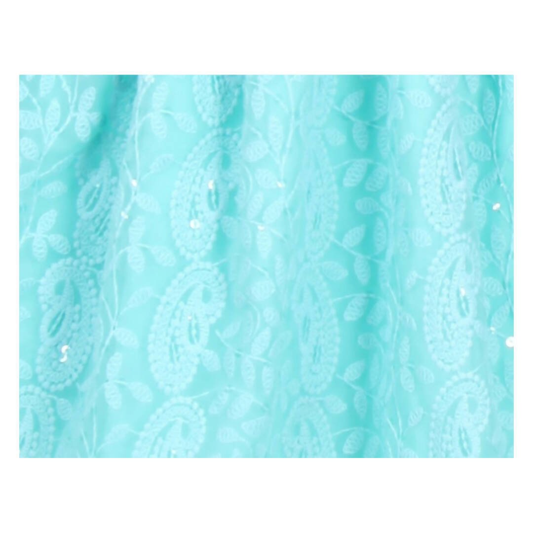 Akarshan viscose Lukhnowi Chikankari Anarkali kurta with Leggings - Green | Grab2Buy