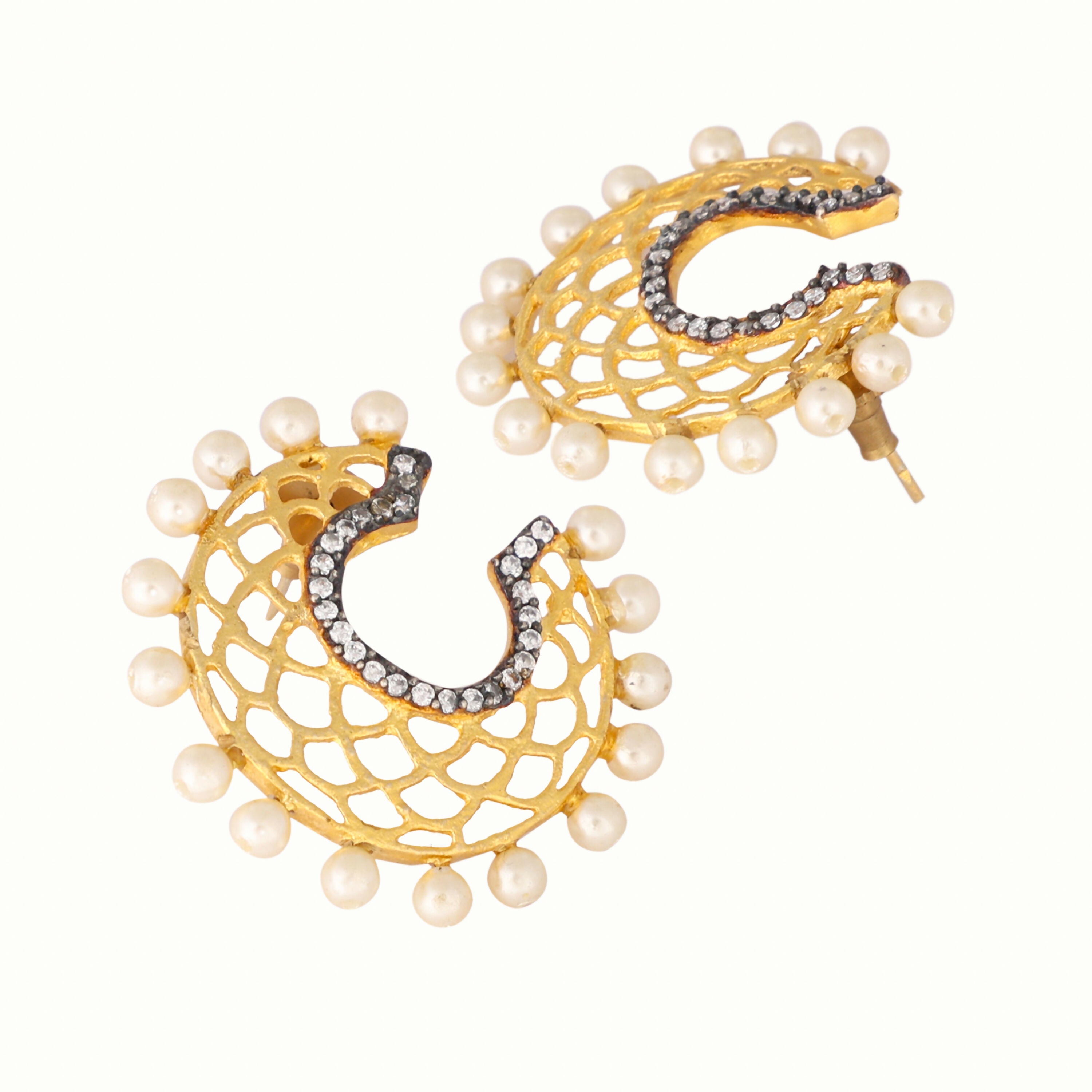 Nuyug 22K Gold Plated Celestial Filigree Earrings | Grab2Buy