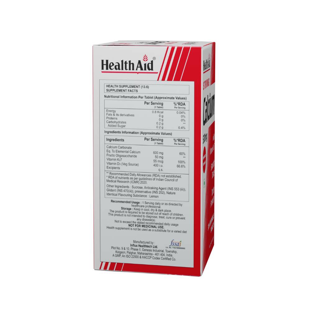 HealthAid Strong Calcium 500 mg Chewable Tablets | Grab2Buy