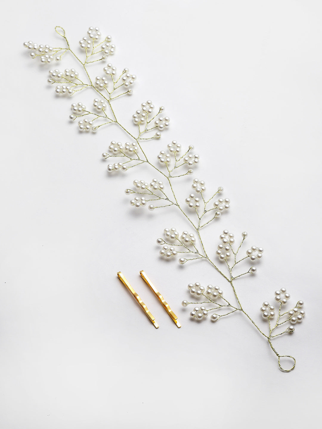 Panash Women Gold-Toned & White Beaded Tiara | Grab2Buy