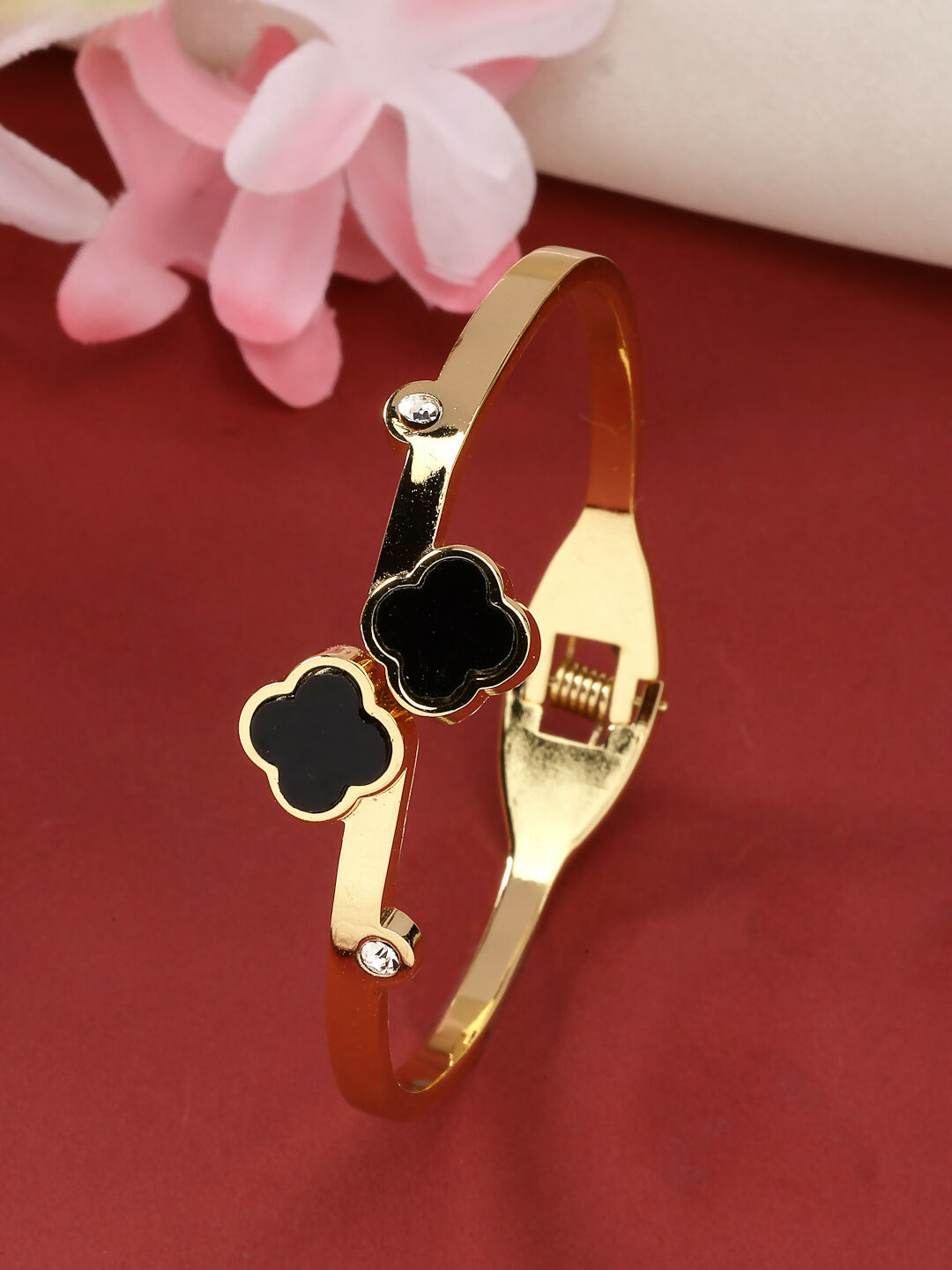 NVR Women's Set of 2 Gold & Silver Cuff Bracelet