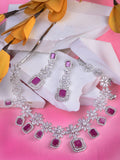 Saraf RS Jewellery Rhodium-Plated Pink AD studded Jewellery Set | Grab2Buy