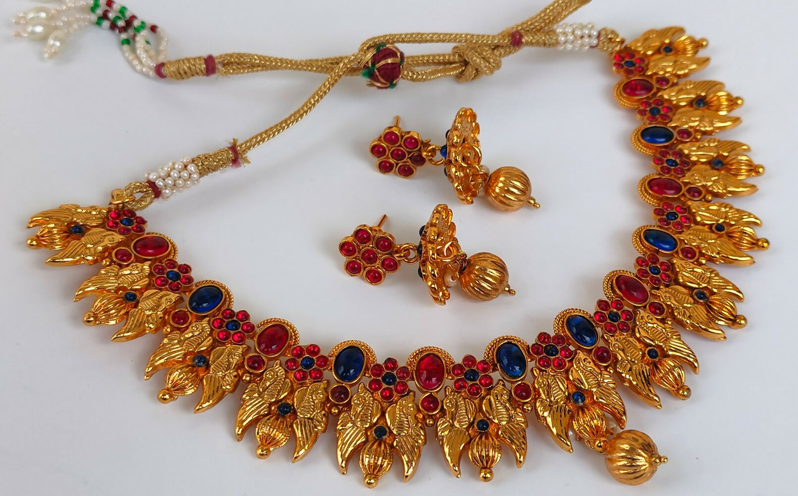 Kemp Peacock Pink & Blue Necklace Set | Grab2Buy