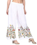 Mominos Fashion White Floral Design Palazzo | Grab2Buy