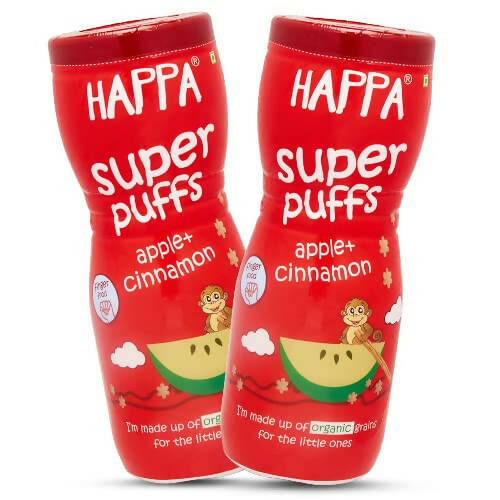 Happa Organic Multigrain Apple + Cinnamon Melts Super Puffs | Grab2Buy