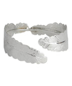 Brass Alloy Siver Plated Leaf Shape Cuff Bangle - The Pari | Grab2Buy