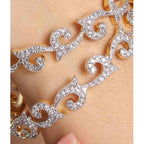 Gold-Polished Alloy Intricate Work American Diamond Bangle Set - The Pari