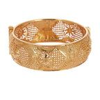 Gold-Polished Alloy Golden Handmade Beaded Bangle Set - The Pari