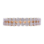 Gold-Polished Alloy Thin Flower American Diamond Bangle Set - The Pari