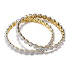Gold-Polished Alloy Round Thin American Diamond Bangle Set - The Pari | Grab2Buy