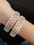 Gold-Polished Alloy Designer American Diamond Bangle Set - The Pari