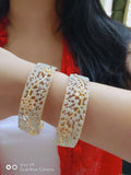Gold-Polished Alloy Designer American Diamond Bangle Set - The Pari | Grab2Buy