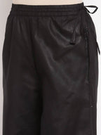 Myshka Women's Black Cotton Solid Casual Palazzo | Grab2Buy