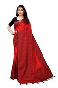 Vamika Red Sana Silk Printed Saree (Nihal Red) | Grab2Buy