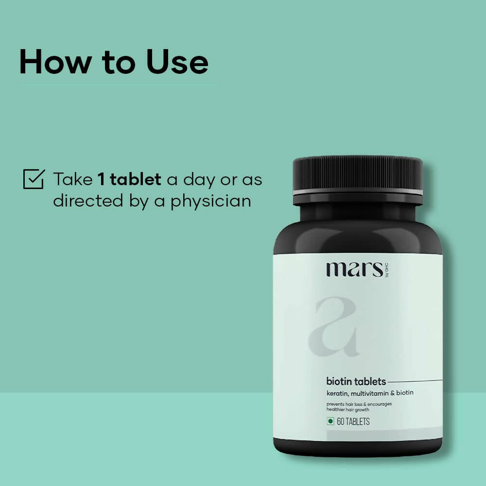 Mars By GHC Hair Biotin Tablets with Keratin, Amino Acids, Grape Seed | Grab2Buy