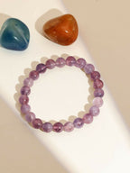 Amethyst Brown and Black Round crystal Beads Elastic Bracelet - Ruby Raang