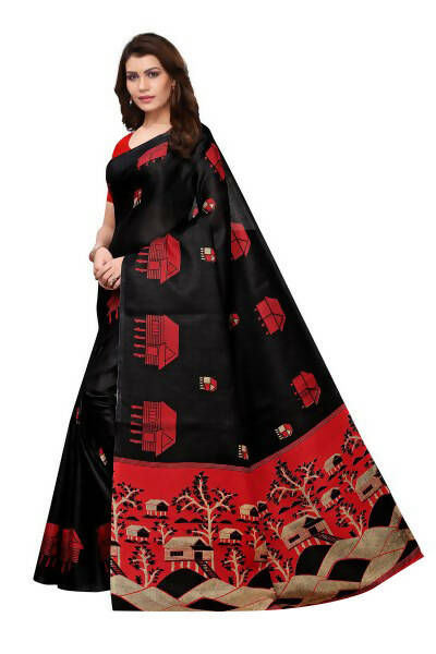Vamika Latest Black Color Kalamkari With Jhalar Khadi Silk Saree | Grab2Buy