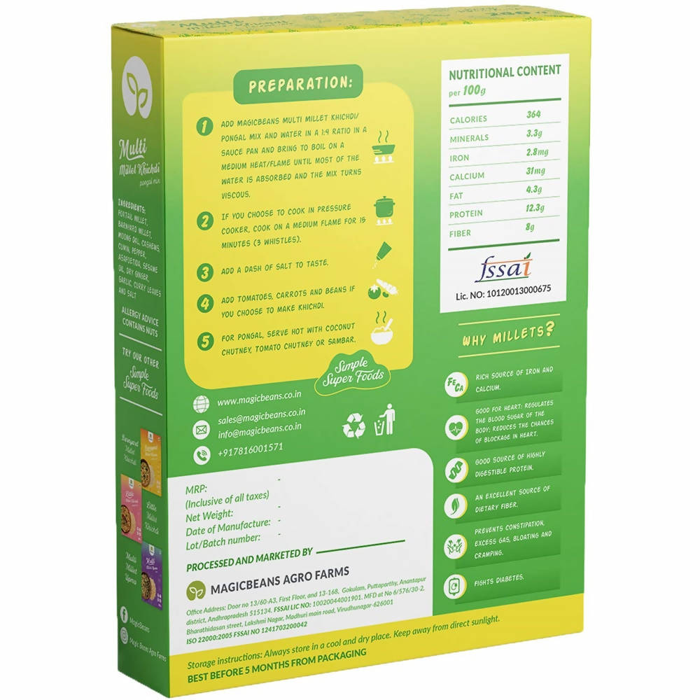 Magicbeans Multi Millet Khichdi/Pongal Mix | Grab2Buy