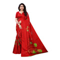 Vamika Printed Jute Silk Red Saree (Elisa Red) | Grab2Buy
