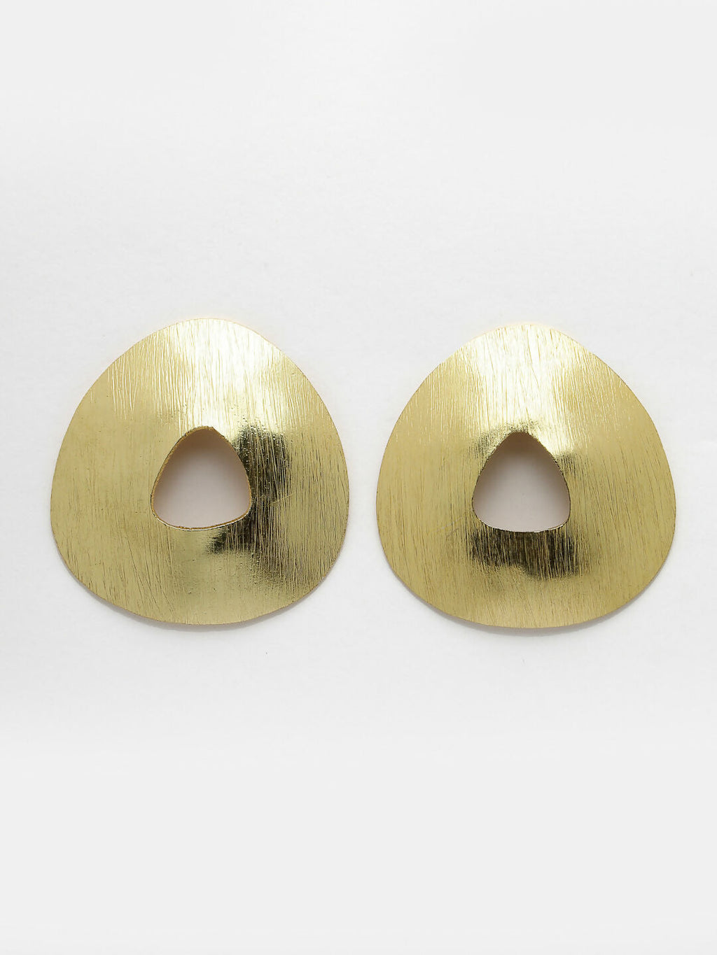NVR Women Gold-Polished Alloy Triangular Drop Earrings | Grab2Buy