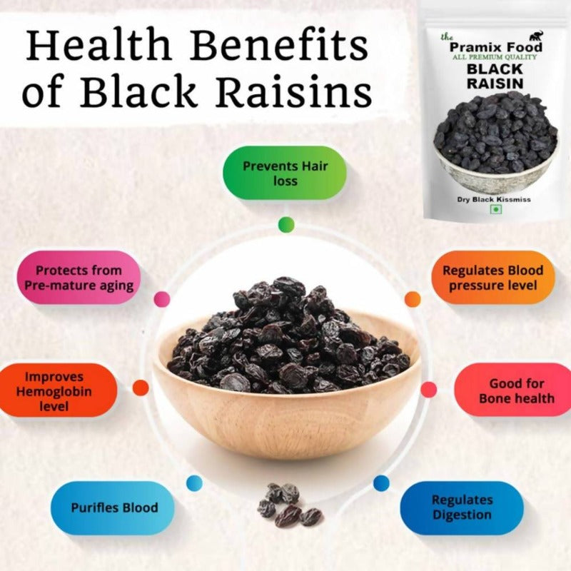 Pramix Food Black Raisins Dry Black Kismis | Grab2Buy