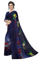 Vamika Navy Georgette Printed Contemporary Saree (SKODA NAVY) | Grab2Buy