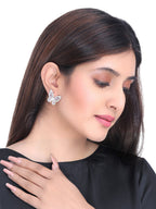 Yellow Chimes Silver-Toned & Pink Quirky Butterfly Studs Earrings | Grab2Buy