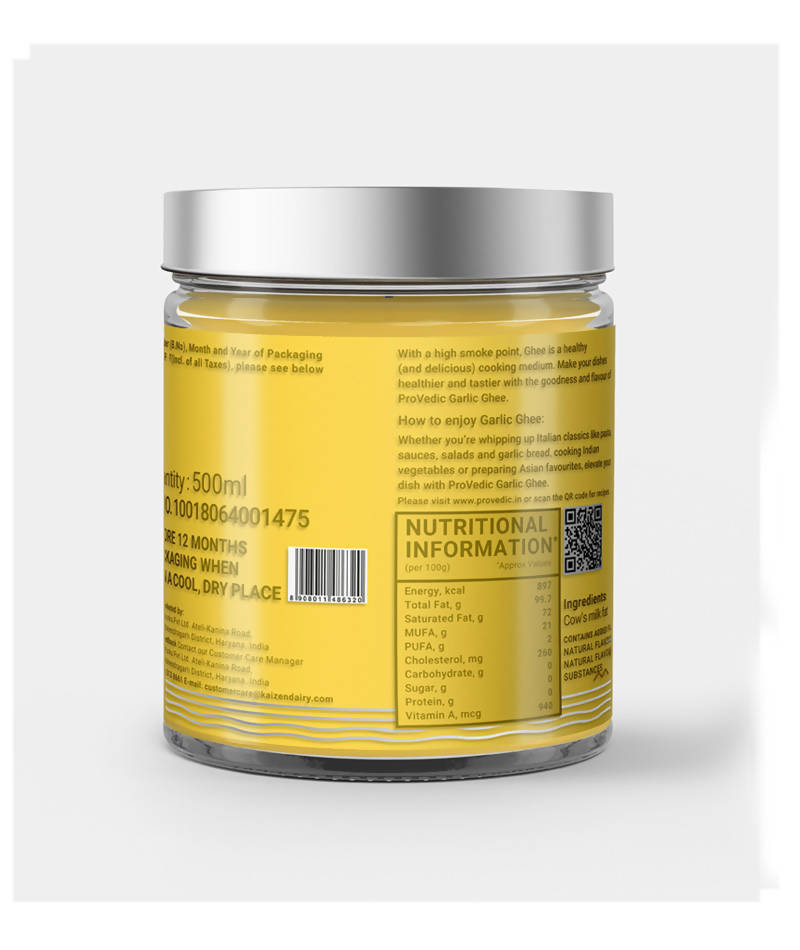 ProVedic Garlic Ghee | Pure Ghee for Better Digestion and Immunity Booster | Homemade Organic & Fresh Ghee | No added Preservatives | Grab2Buy
