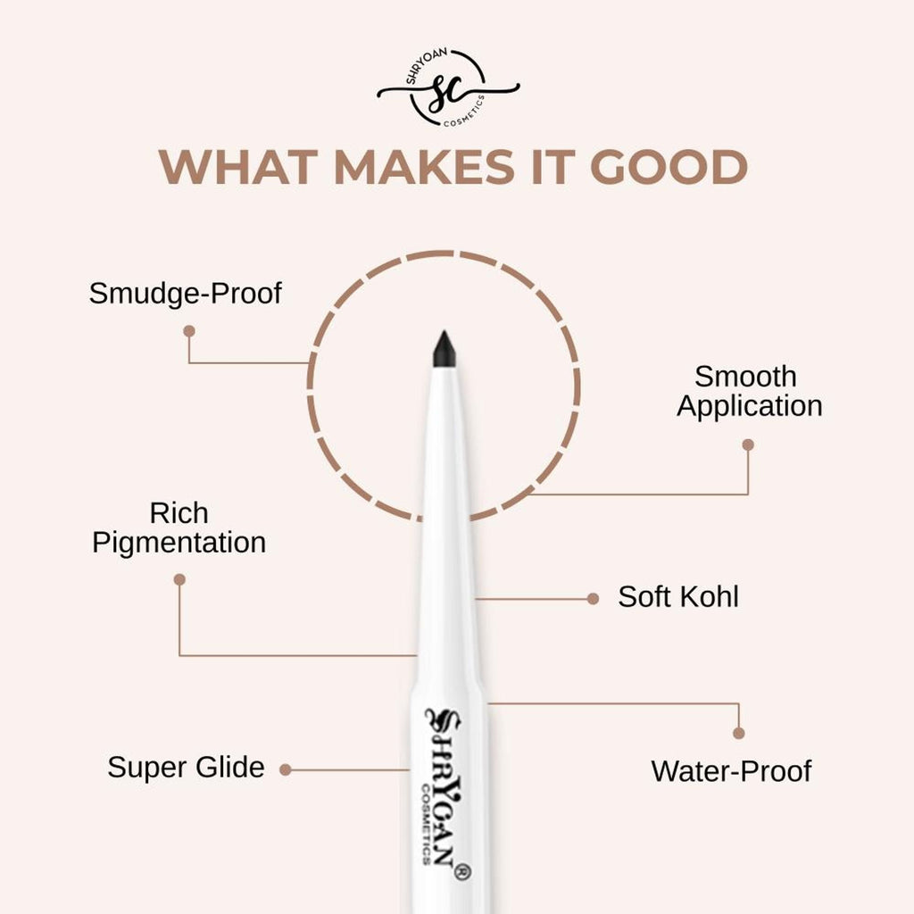 Shryoan Revolving Kajal Pencil - Black | Grab2Buy