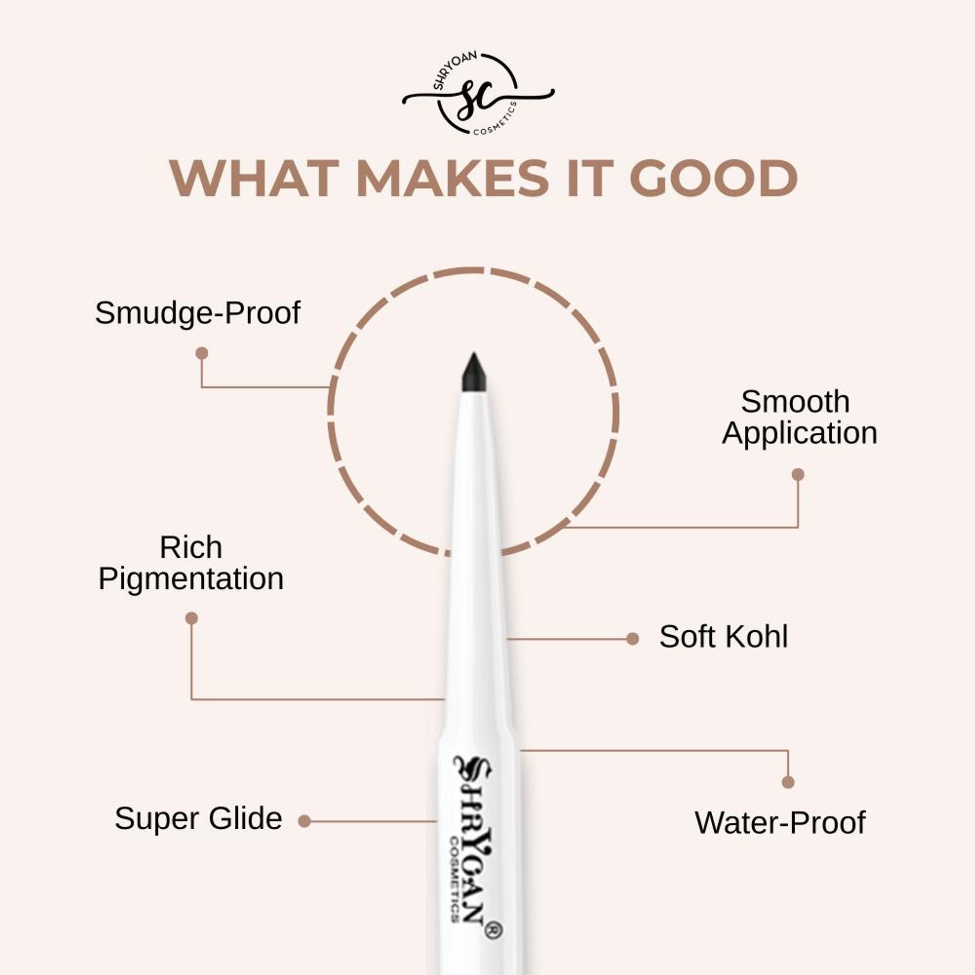 Shryoan Revolving Kajal Pencil - Black | Grab2Buy