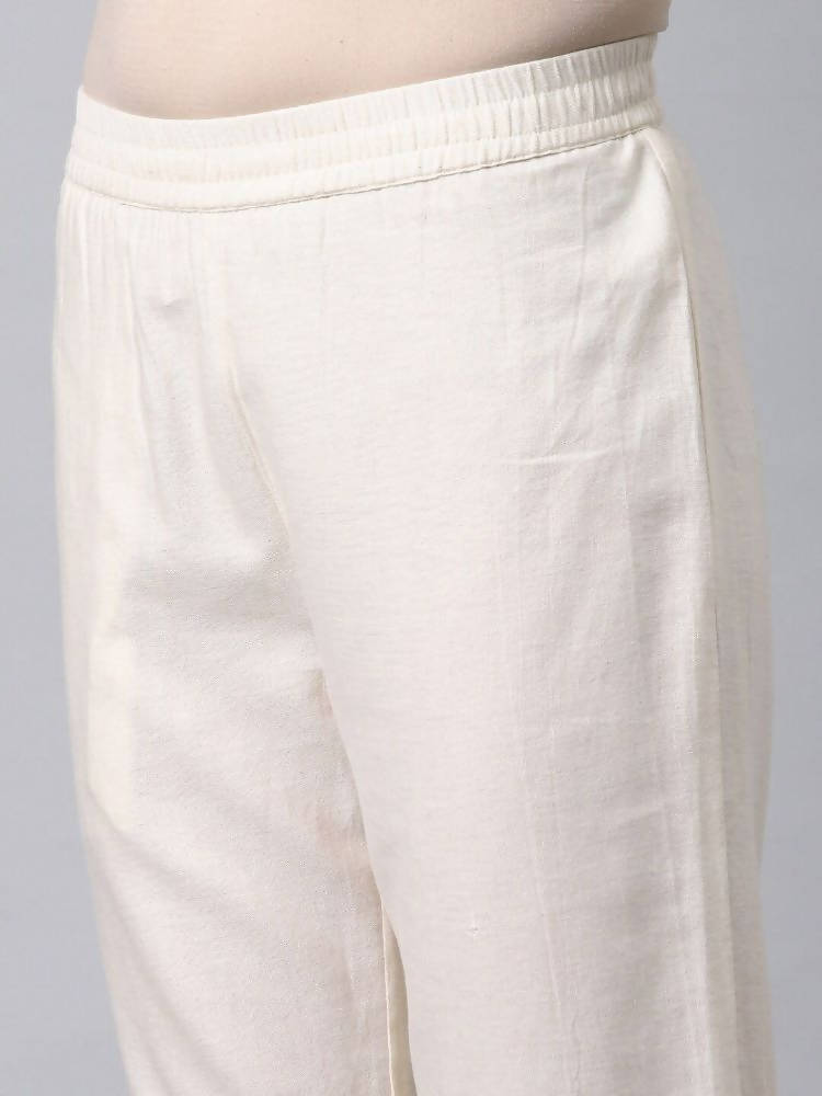Yufta Women Off-White Yoke Design Kurta with Trouser | Grab2Buy
