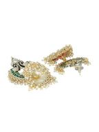 Shoshaa Gold-Polished Green Enamelled Peacock Shaped Jhumkas | Grab2Buy