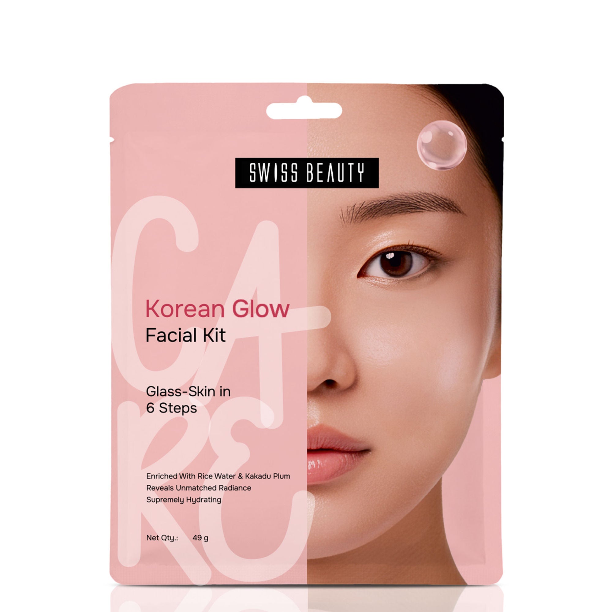 Swiss Beauty Care Korean Glow Facial Kit With Kakadu Plum & Rice, 6-Steps For Glass-Skin | Grab2Buy