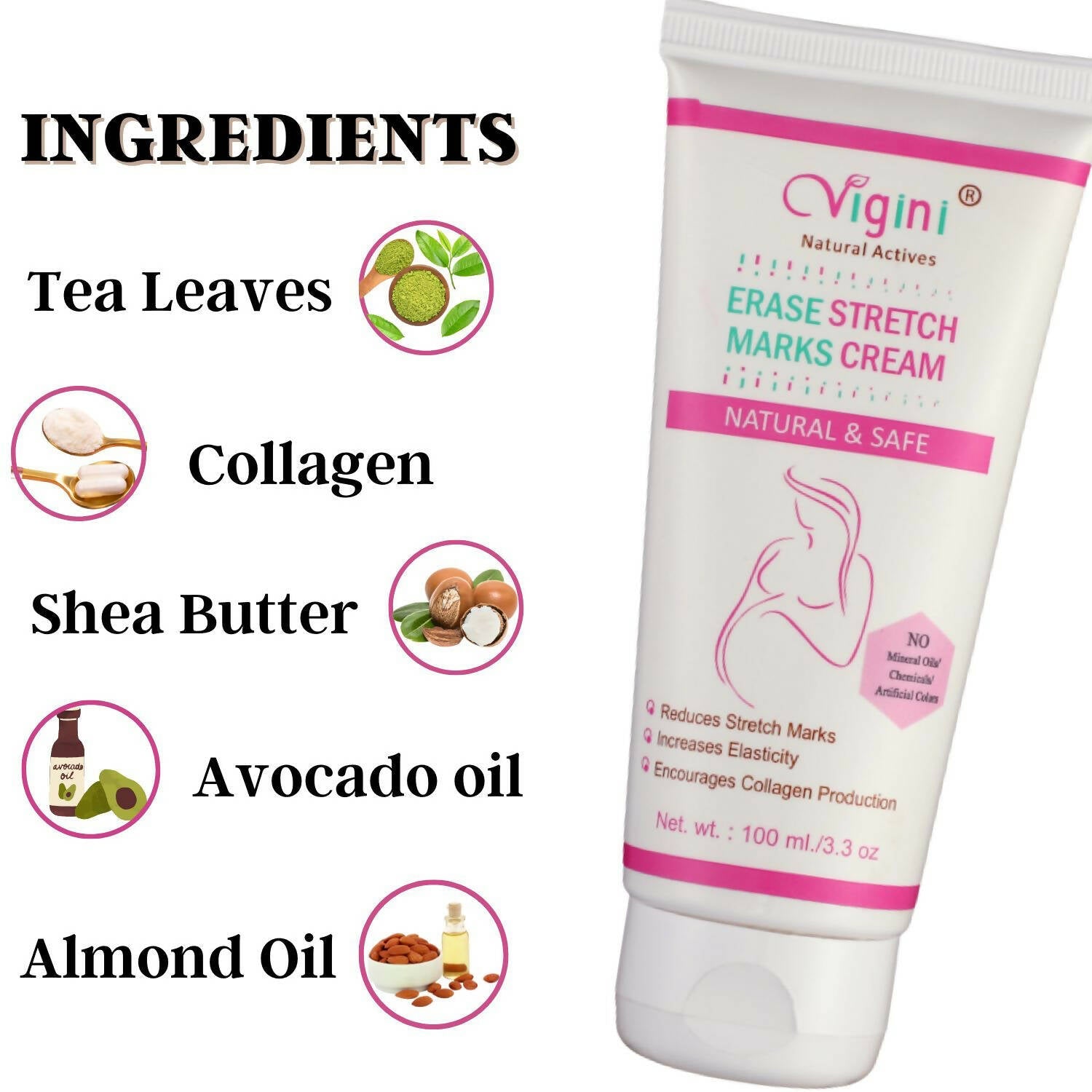 Vigini Natural Actives Stretch Marks Scars Removal Oil Cream | Grab2Buy