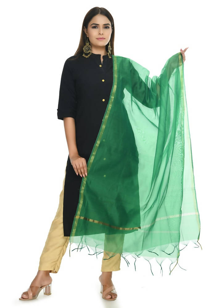 Mominos Fashion Green Banarsi Piping Dupatta | Grab2Buy
