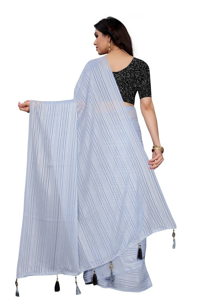Vamika Grey Georgette Seqence Saree (Riva Grey) | Grab2Buy